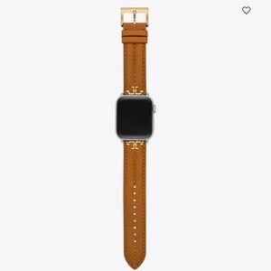 Tory Burch Kira Interchangeable Band For Apple Watch Brown Logo 38-42mm TBS0092